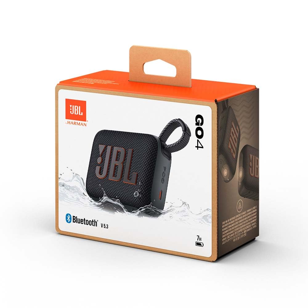 JBL GO 4, Altavoz inalámbrico portátil con Bluetooth, resistente al agua y al polvo IP67, hasta 7h de reproducción más 2h extra con Playtime Boost, negro